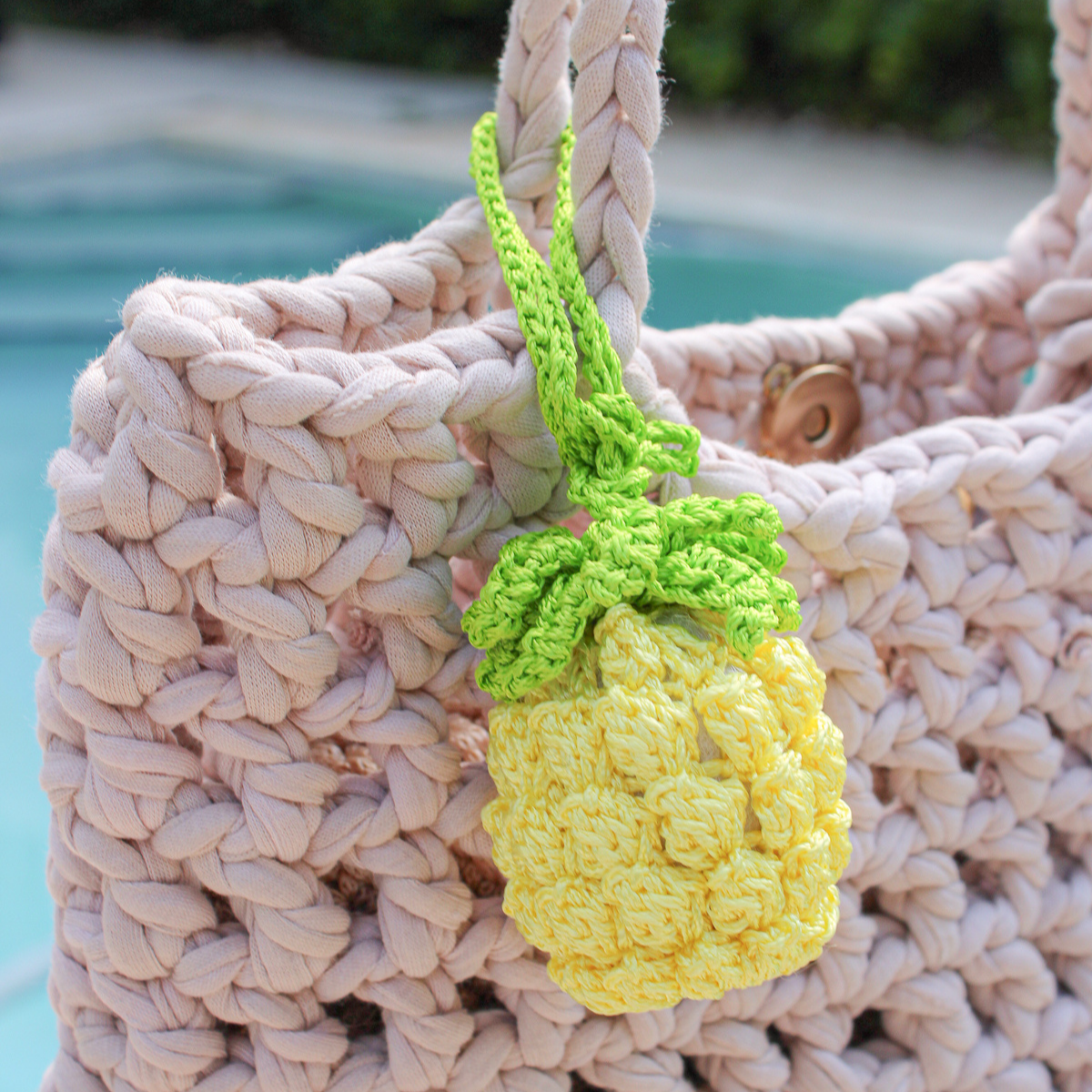 Pineapple Fruit Crochet Bag Charm