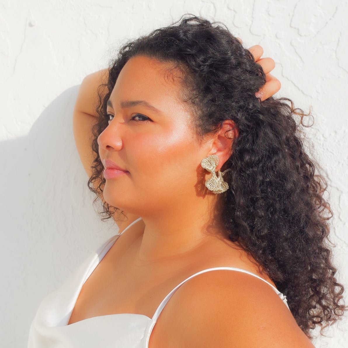 Lightweight ruffled crochet hoops, 18 karat gold filled copper wire and create a statement look without the weight or bulk!