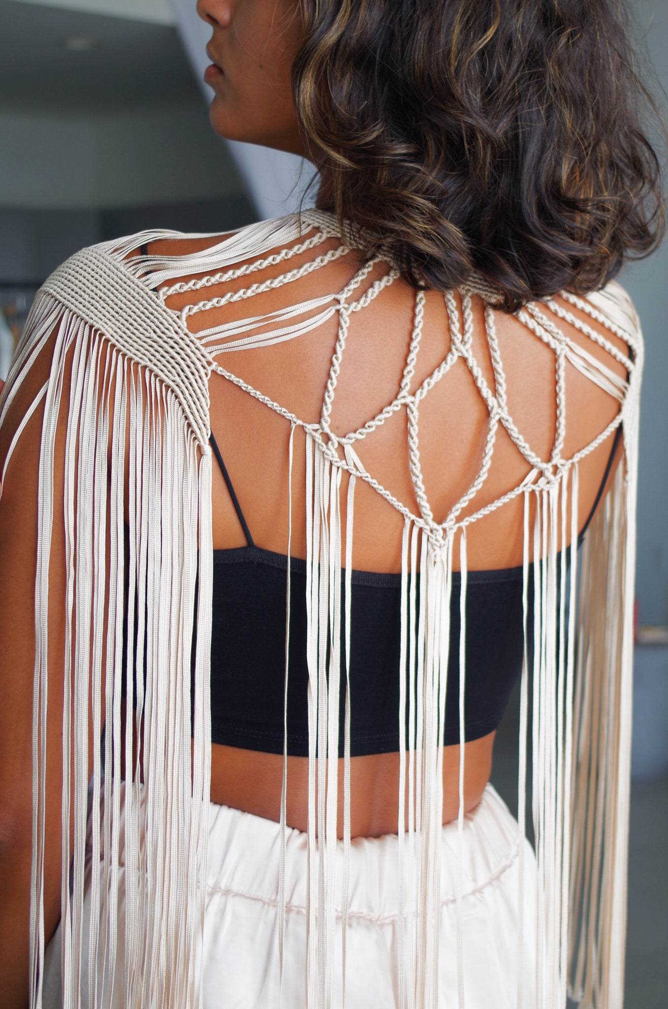 Macrame shoulder Top Cape Dress  Party Wear Boho Top | Festival Top or Rave Outfit