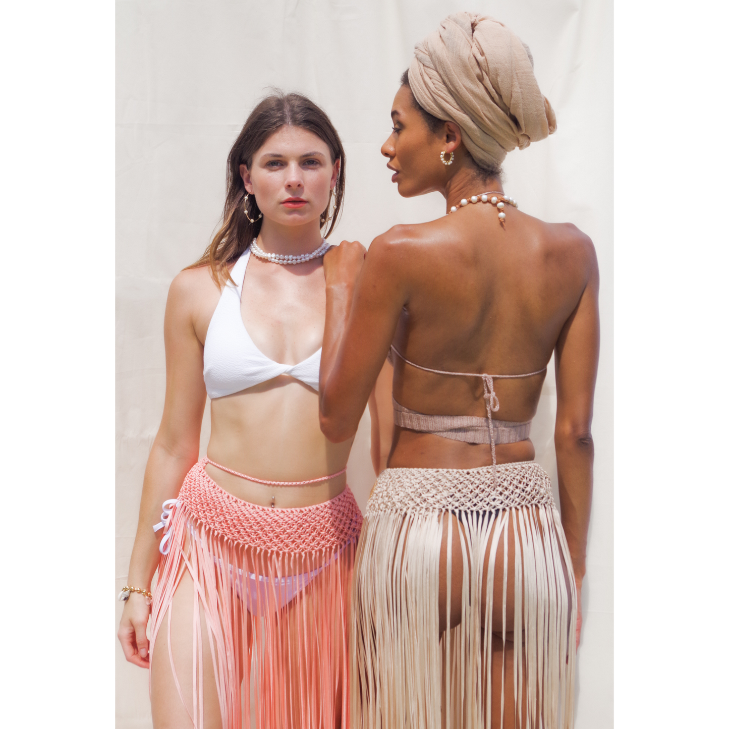 Anya Macrame Skirt or Beach Cover Up with tassels. One size fits all. Weaving width: 3