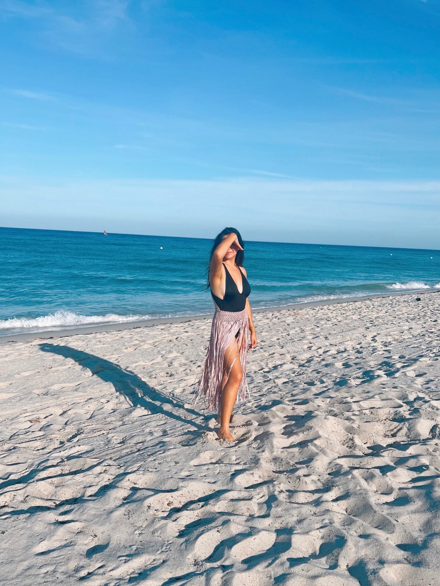Anya Macrame Skirt or Beach Cover Up with tassels. One size fits all. Weaving width: 3