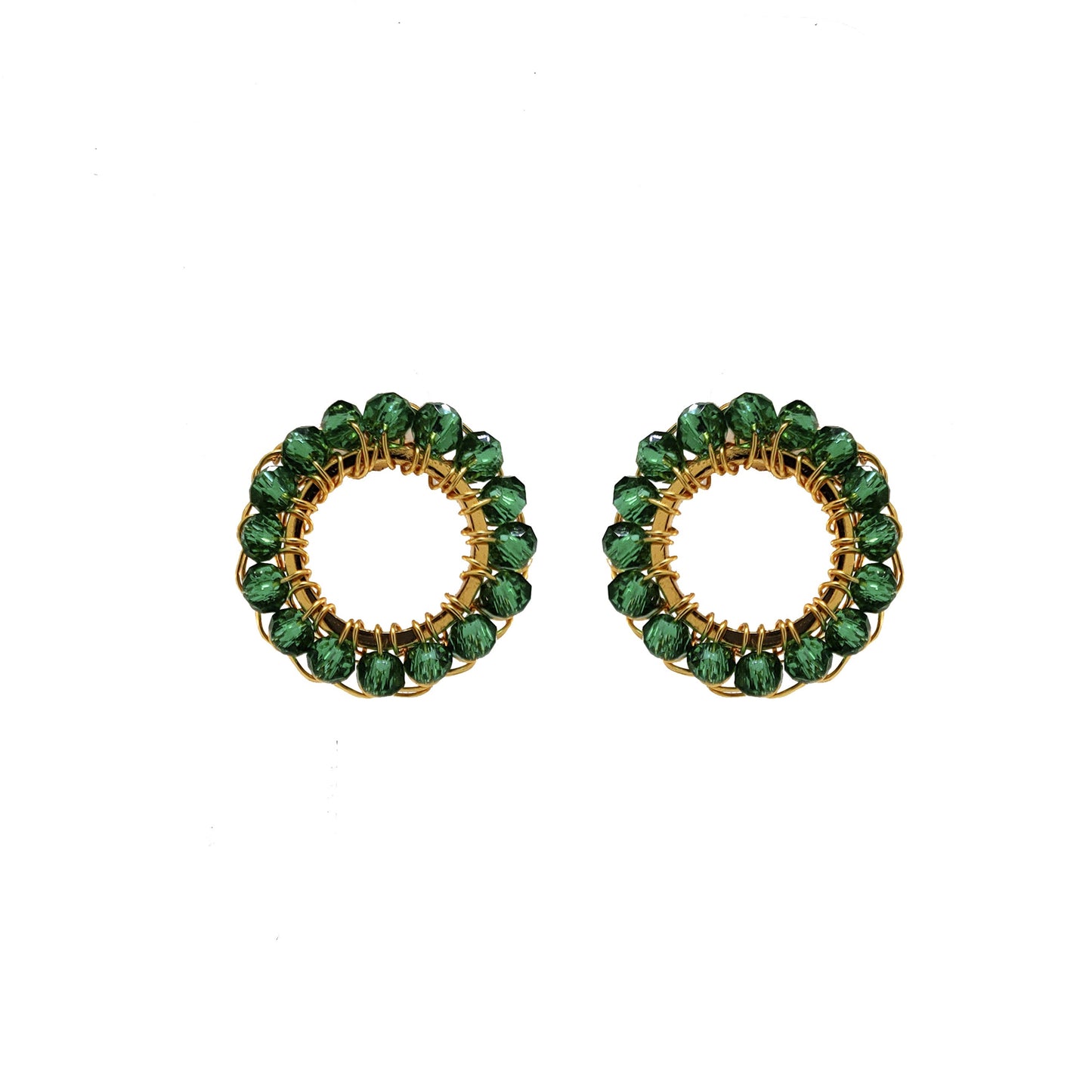 Handmade crochet turquoise bead earrings. turquoise handmade small earrings