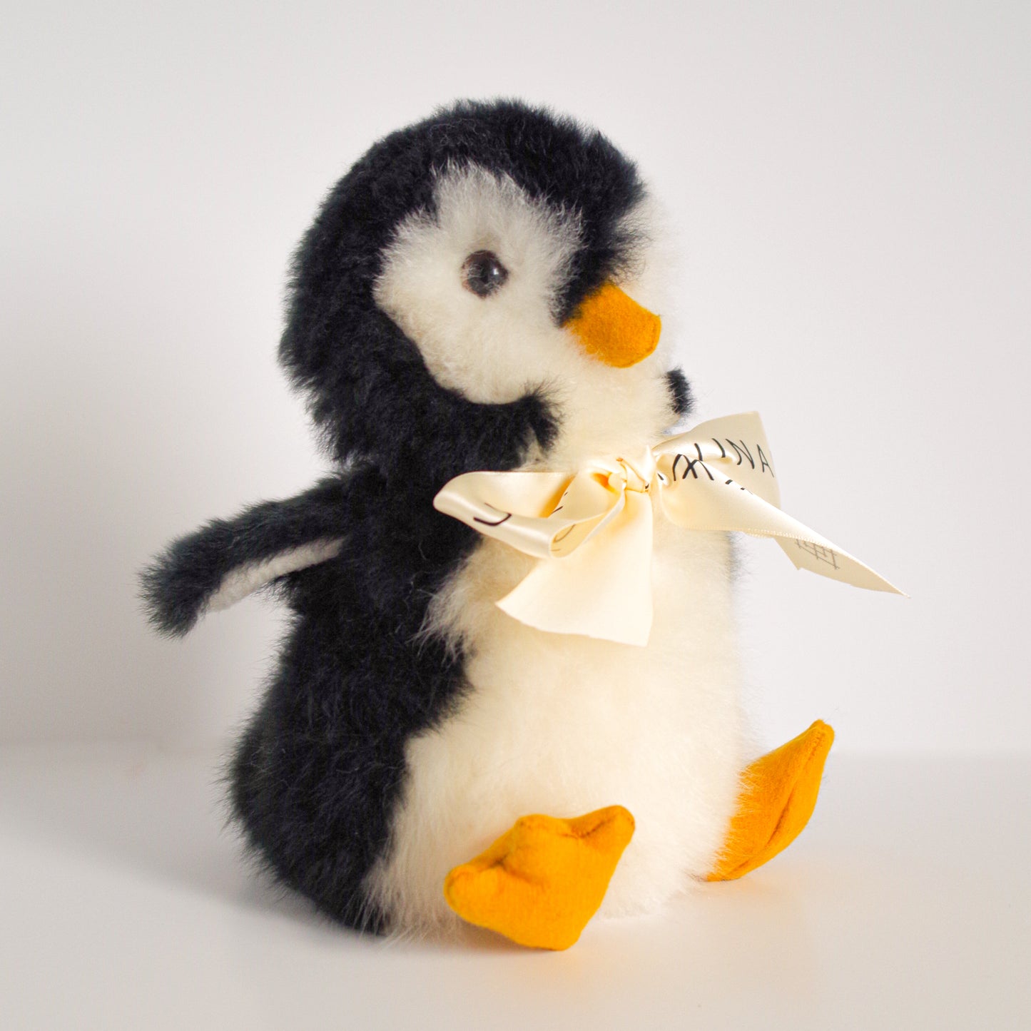 Fluffy Alpaca Penguin plushie / black ultra soft penguin plushies / Hypoallergenic Alpaca Fur penguin toys perfect holiday gift