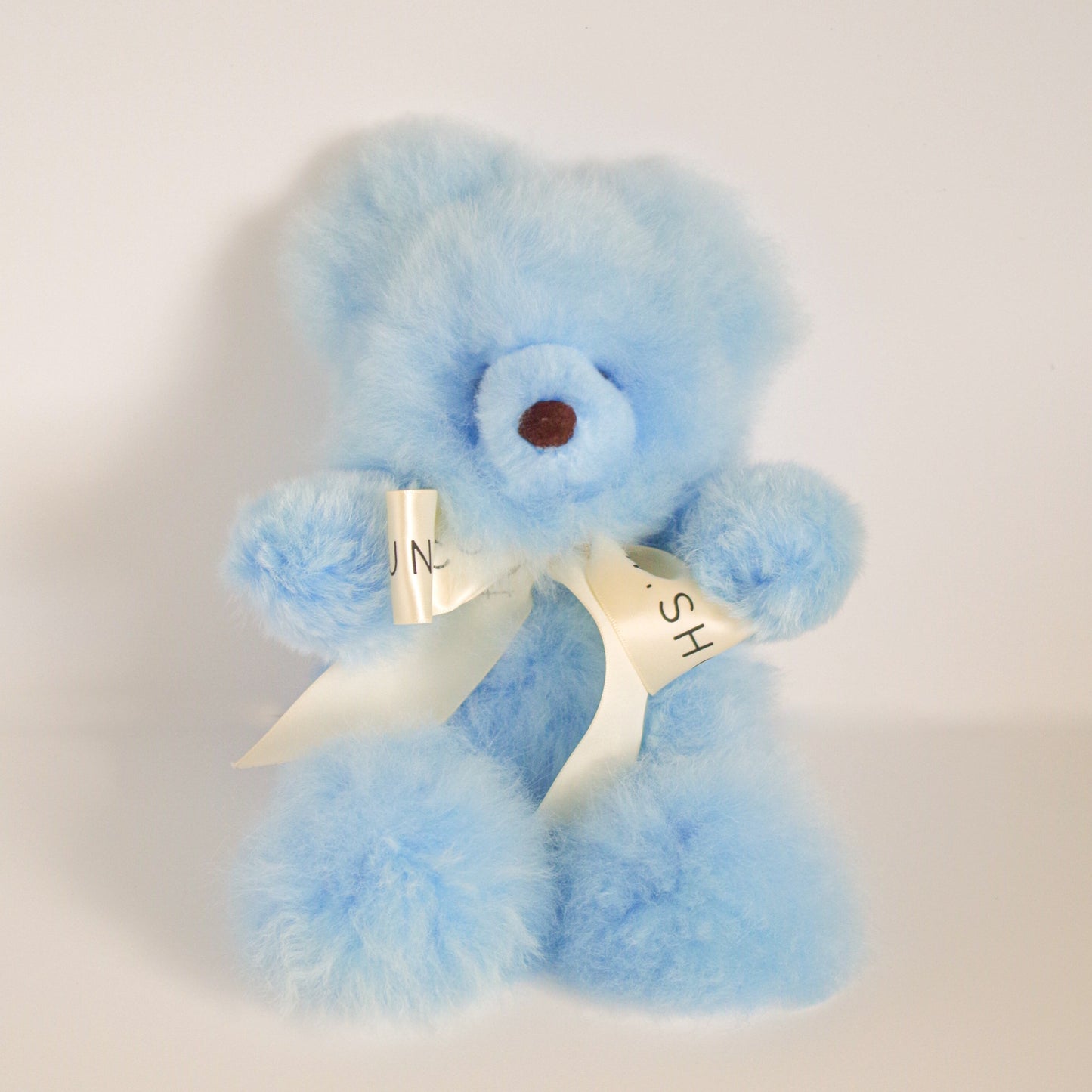 COLORFUL baby alpaca teddy bear  light blue Soft Alpaca stuffed animals handmade teddy bear/ perfect holiday gift