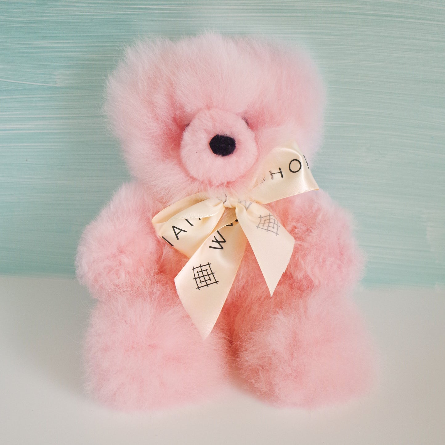 COLORFUL baby alpaca teddy bear  PINK Soft Alpaca stuffed animals handmade teddy bear/ perfect holiday gift