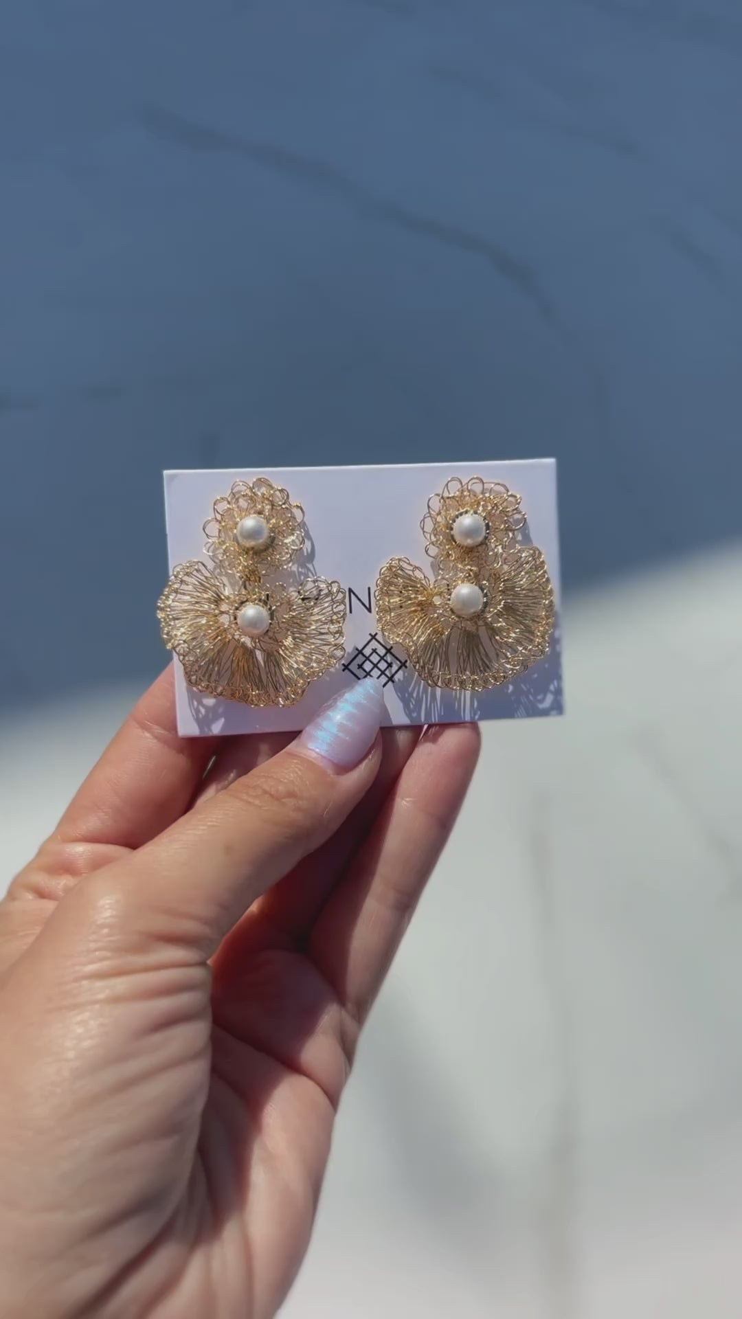 Milena Gold and pearl earrings