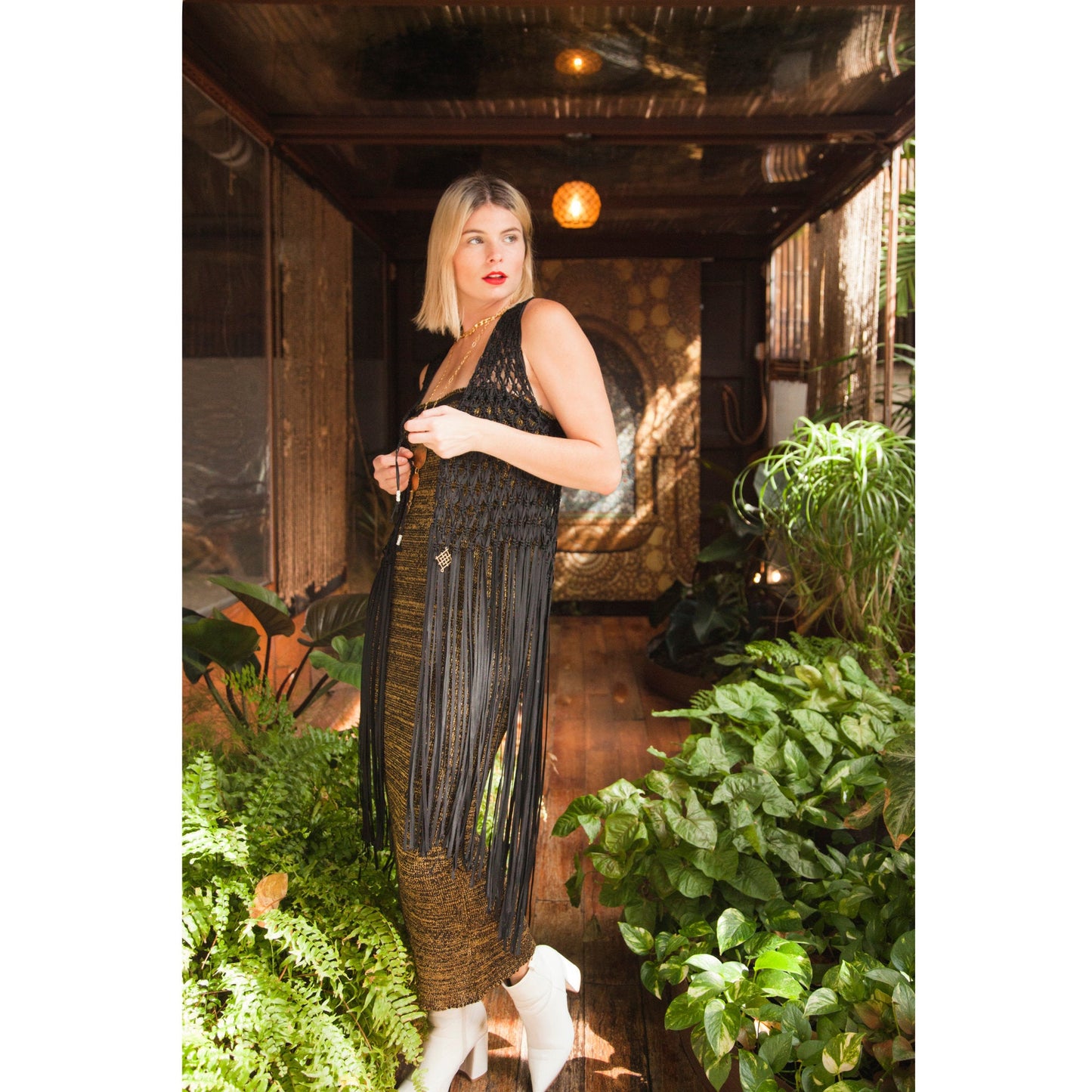 Black Andreina Macrame handmade Vest Beach cover up . 100% rayon silk. One size fits all perfect for layering