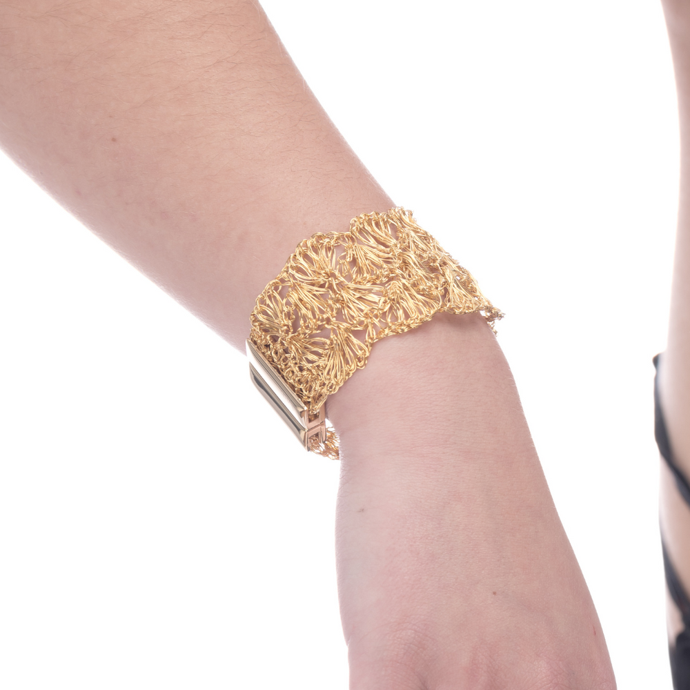 
                      
                        Gold Shell Crochet Bracelet
                      
                    