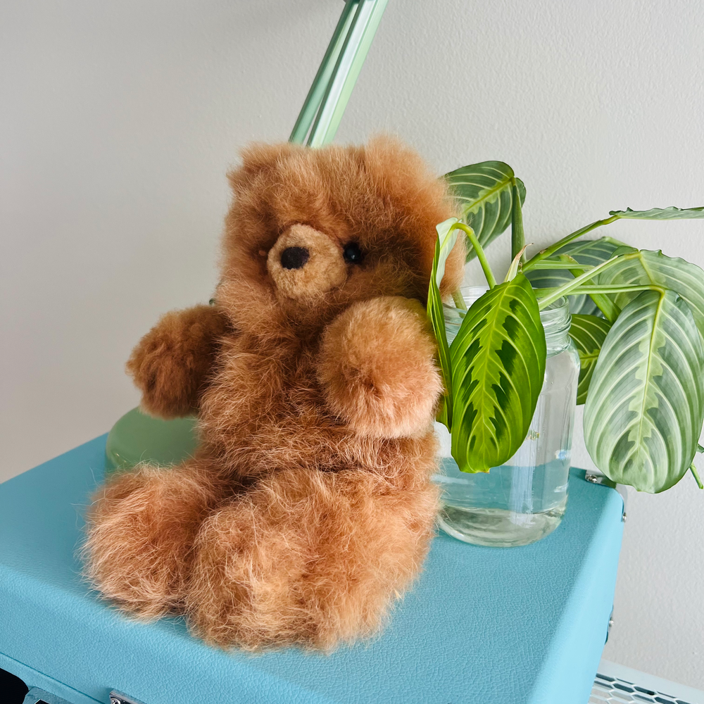 
                      
                        Fluffy Alpaca Teddy Bear / 12" in CARAMEL ultra soft teddy bear plushie / Hypoallergenic Alpaca Fur toy
                      
                    