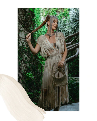Handmade fringe aura dress. Beige aura macrame cover up, layering outfit