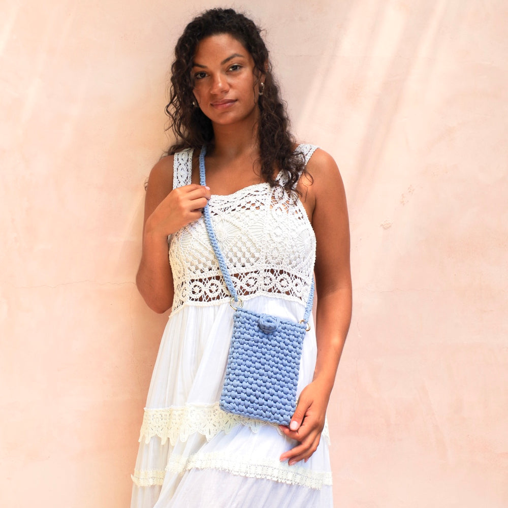 
                      
                        Handmade Crochet Crossbody woven Phone pouch. Cross body boho summer bag
                      
                    