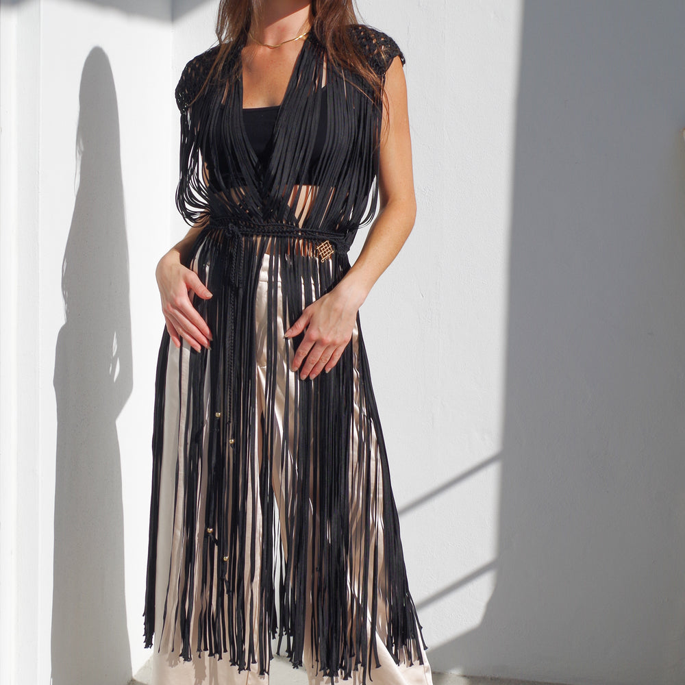 
                      
                        Aura Macrame Fringe Dress
                      
                    