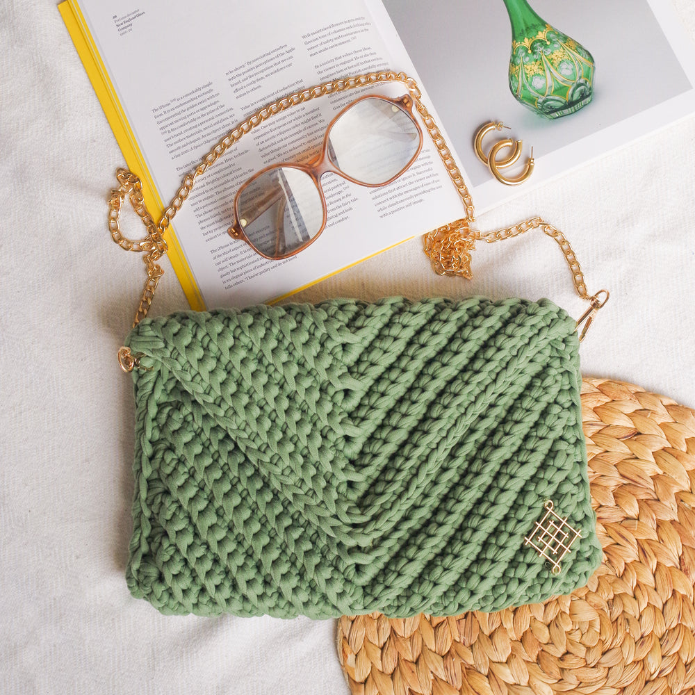 
                      
                        Small Crochet Envelope Crossbody handmade Bag. Envelope Crochet evening clutch 
                      
                    