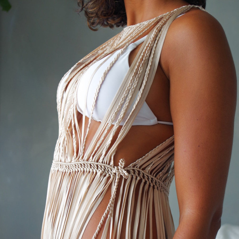 
            
                Load image into Gallery viewer, Helena Macrame Dress | Beach Cover Up
            
        