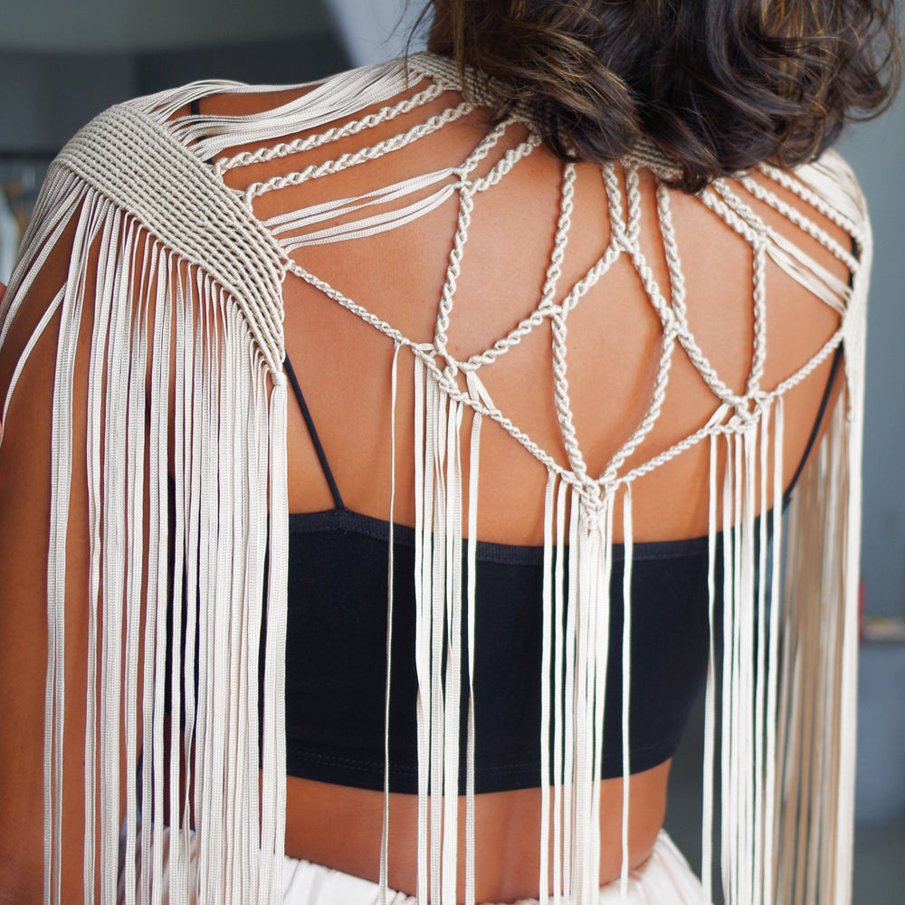 
                      
                        Macrame shoulder Top Cape Dress  Party Wear Boho Top | Festival Top or Rave Outfit
                      
                    