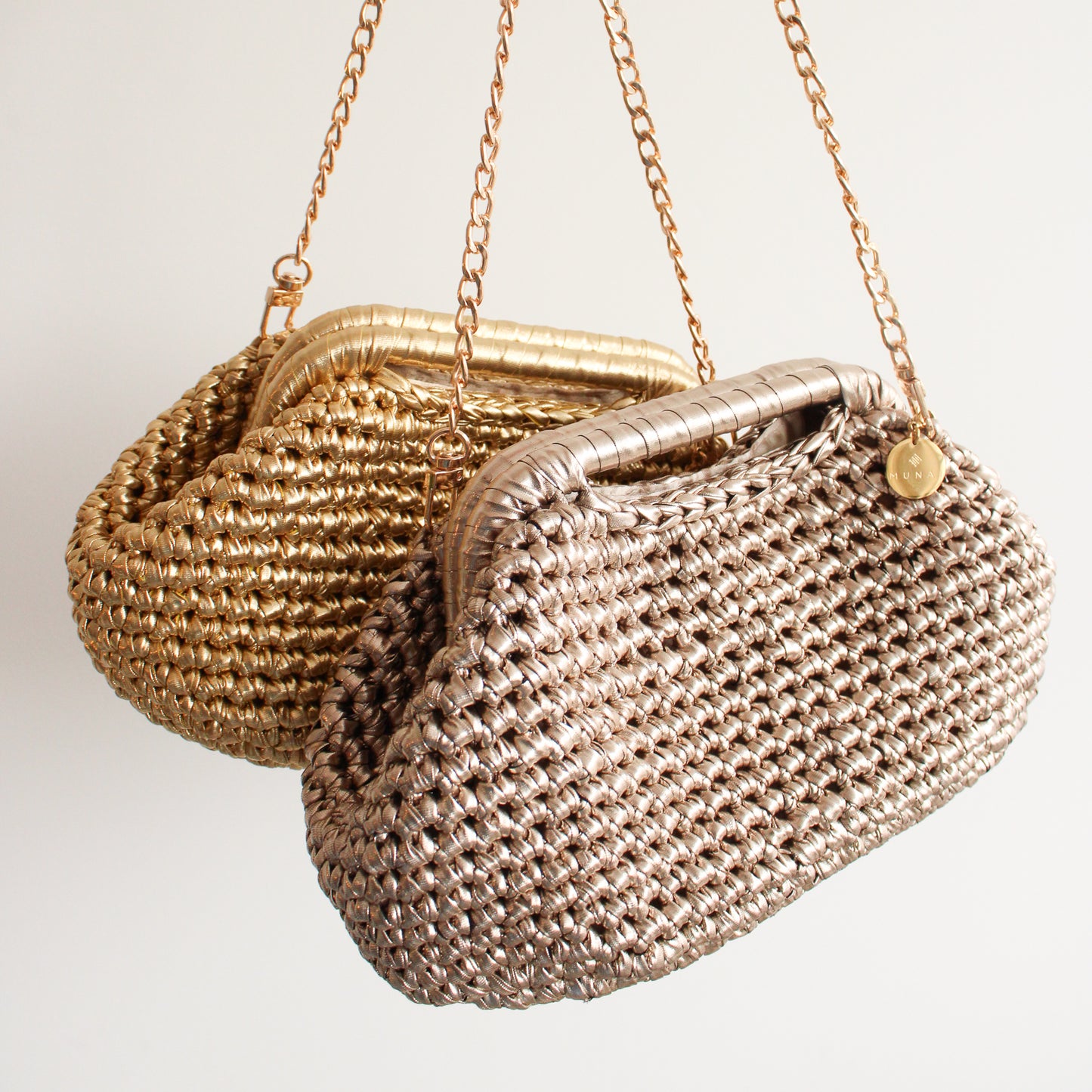 Metallic Clutch Crochet Bags