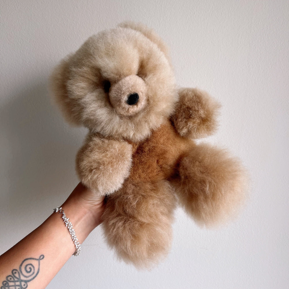 
                      
                        Fluffy Alpaca Teddy Bear / 12" in BEIGE ultra soft teddy bear plushie / Hypoallergenic Alpaca Fur toy
                      
                    