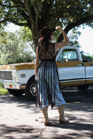 Andreina Boho Vest | Macrame Beach Cover Up - Munai