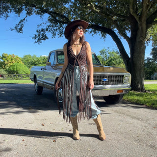 Andreina Boho Vest | Macrame Beach Cover Up - Munai
