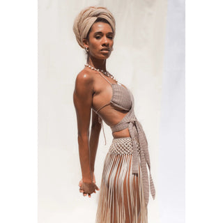 Anya Macrame Fringe Beach Skirt - Munai