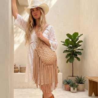 Arianna Macrame Bag - Fringe Shoulder bag - Munai