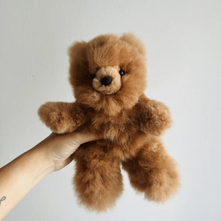 Baby Alpaca Fur Teddy Bear – 100% Real Wool Artisanal Plushie - Munai