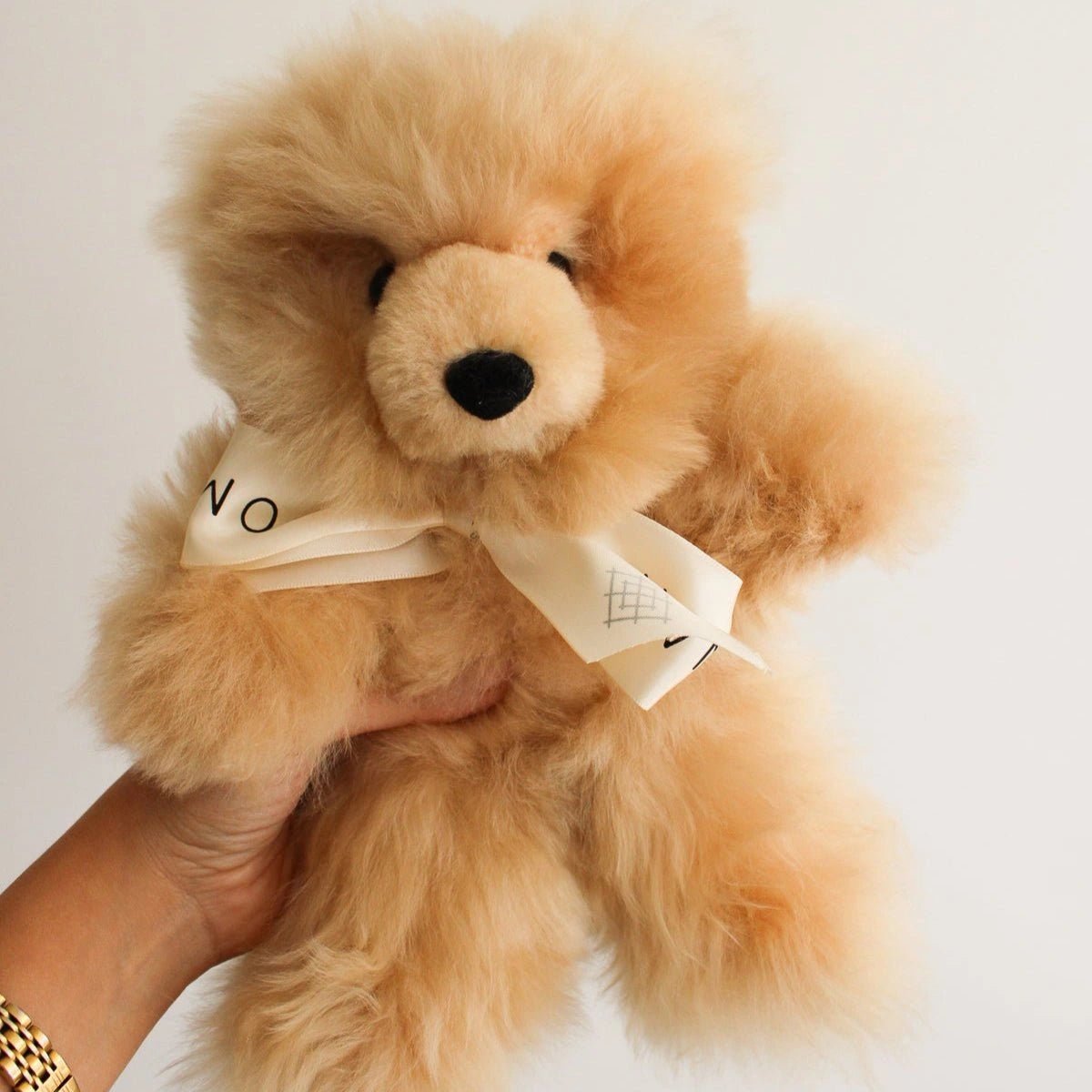 Baby Alpaca Fur Teddy Bear – 100% Real Wool Artisanal Plushie - Munai