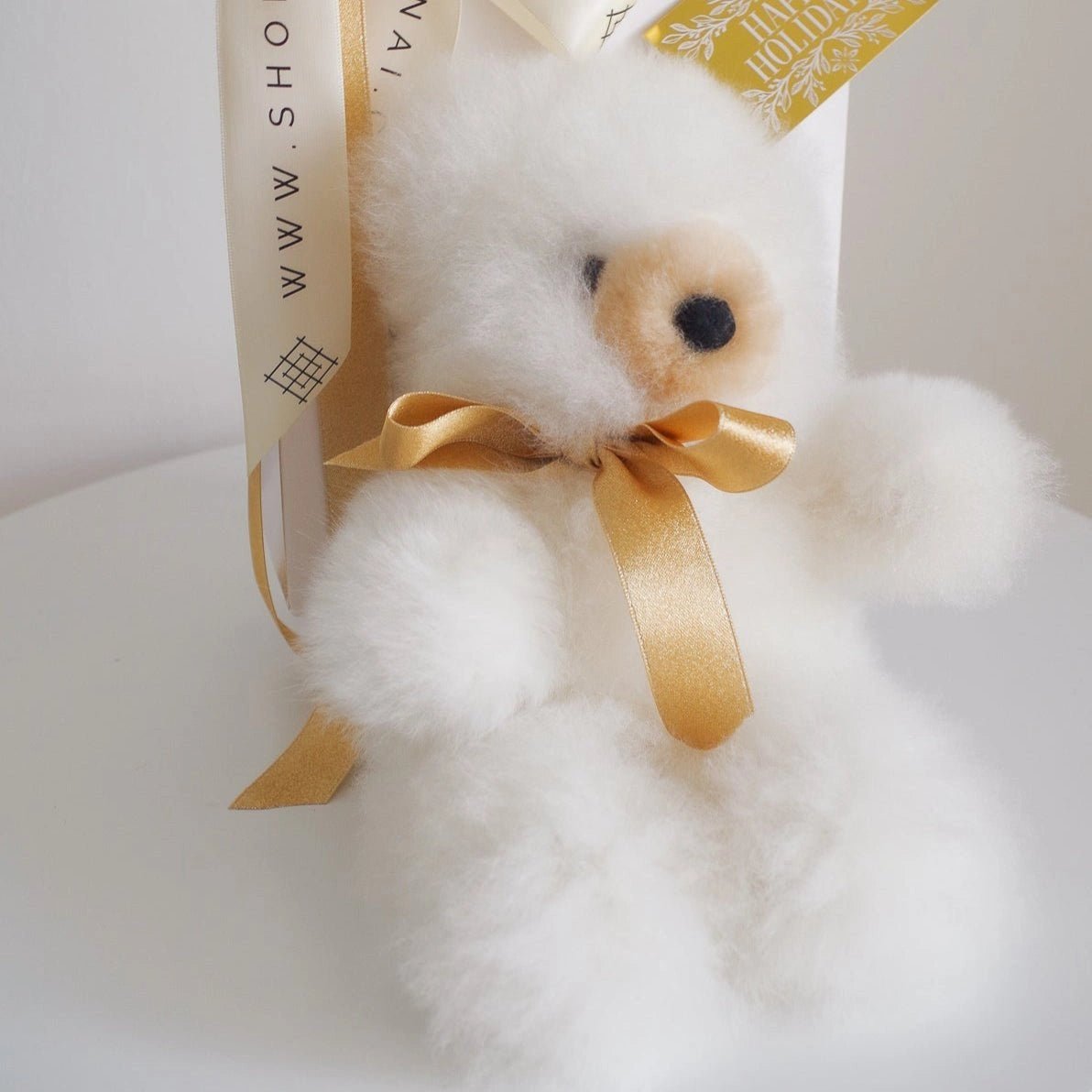 Alpaca Fur Teddy Bear – 100% Real Wool Artisanal Plushie – Munai