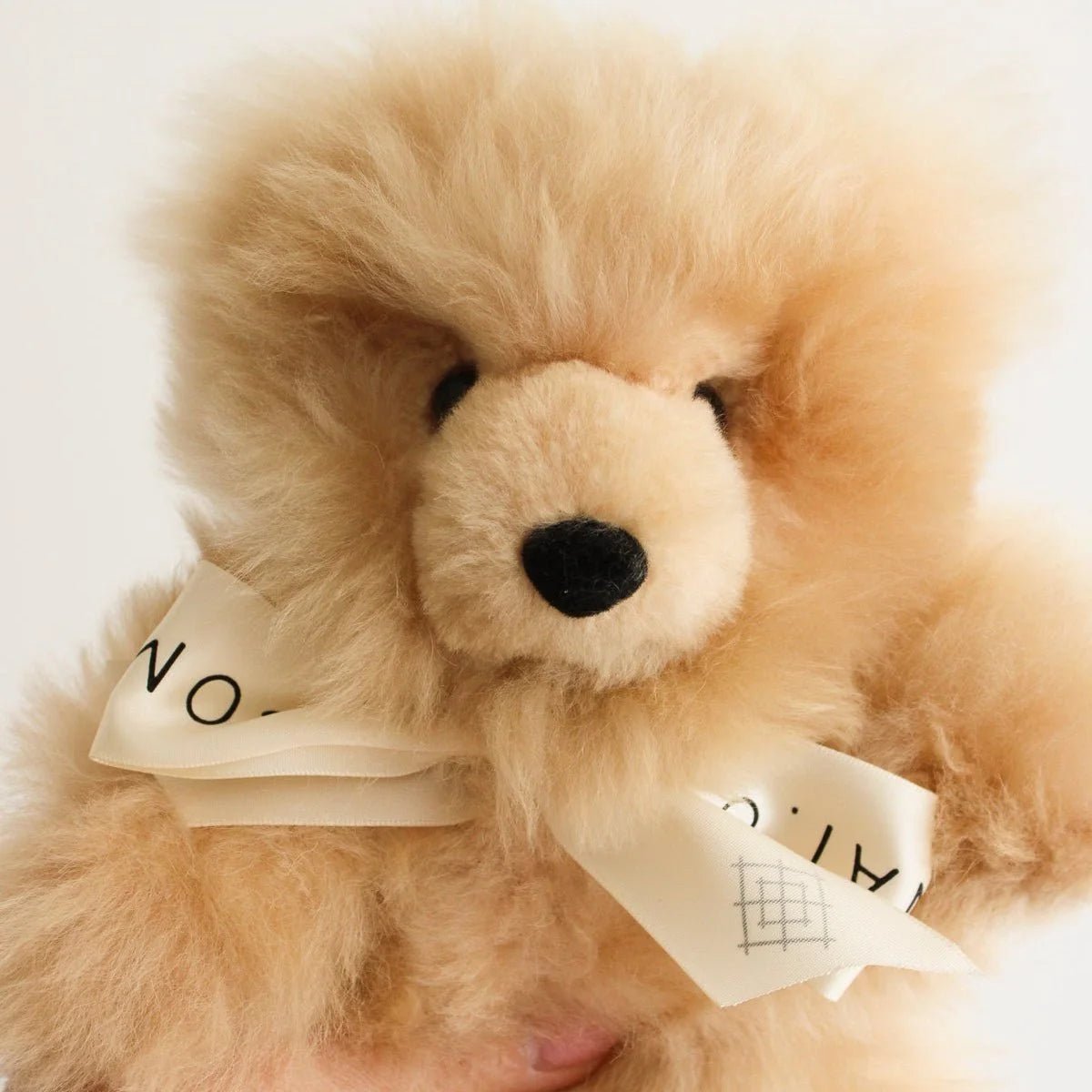 Baby Alpaca Fur Teddy Bear – 100% Real Wool Artisanal Plushie - Munai