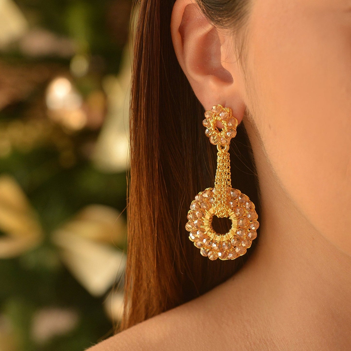 Circle Crochet Dangles | Citrine - Munai