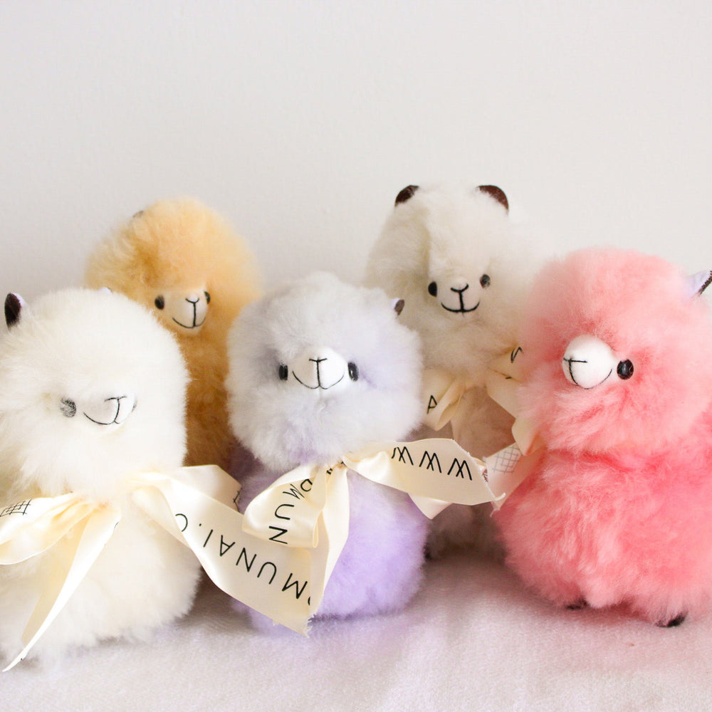 
                      
                        Home decor or gift soft beige llama plushies. 100% alpaca wool plushies. Made by Bolivian and Peruvian artisans. Chibi cute super fluffy pink llama toy
                      
                    