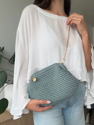 Crochet Crossbody Clutch - Handmade Versatile Pouch Bag - Munai