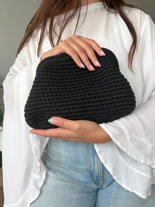Crochet Crossbody Clutch - Handmade Versatile Pouch Bag - Munai