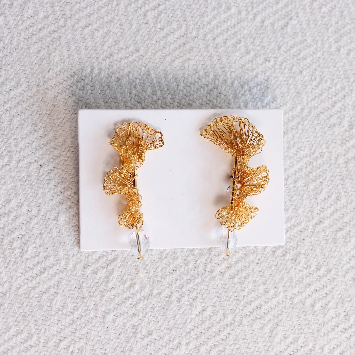 Ella Wired Crochet Earrings With Crystals - Munai