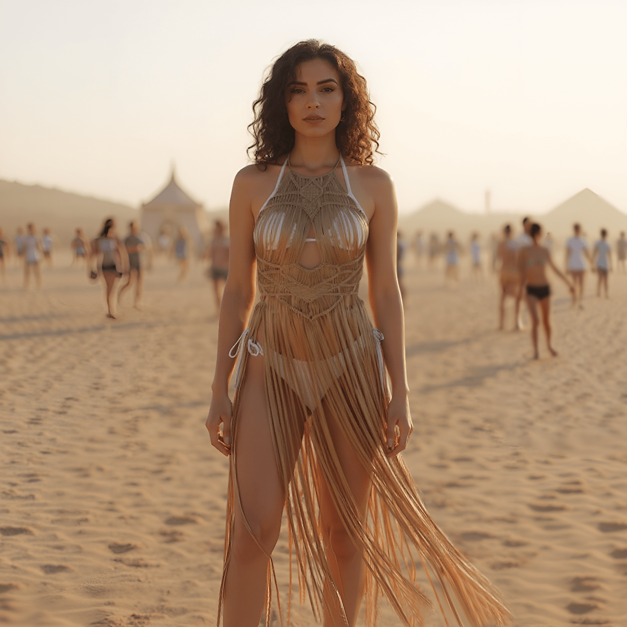 Luna Macrame Fringe Dress