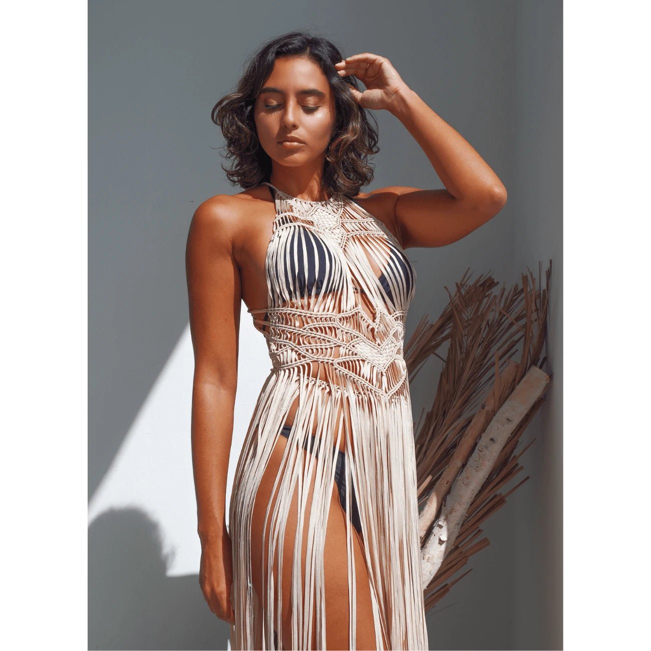 Luna Macrame Fringe Dress