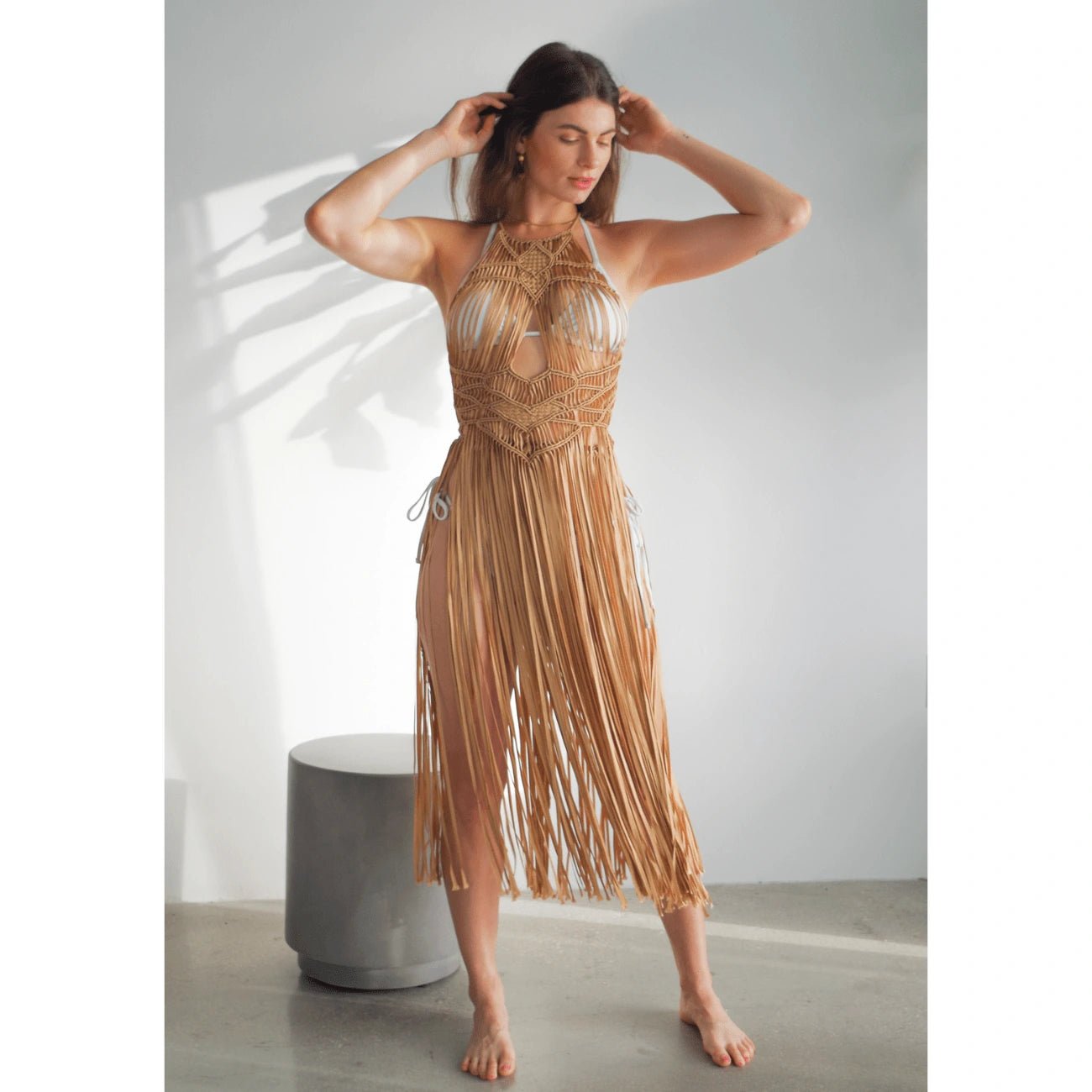Luna Macrame Fringe Dress