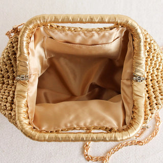 Metallic Crochet Clutch – Handmade Evening Crossbody Bag - Munai