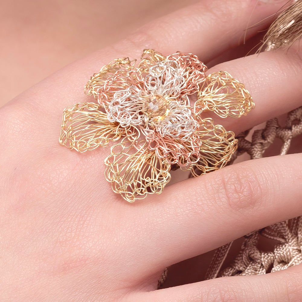 
                      
                        Gold Flower Ring
                      
                    