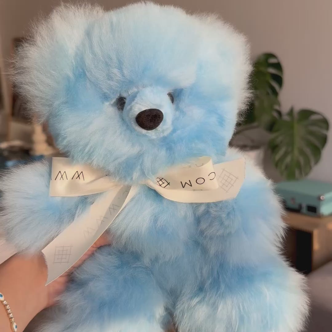 Blue Alpaca Teddy Bear