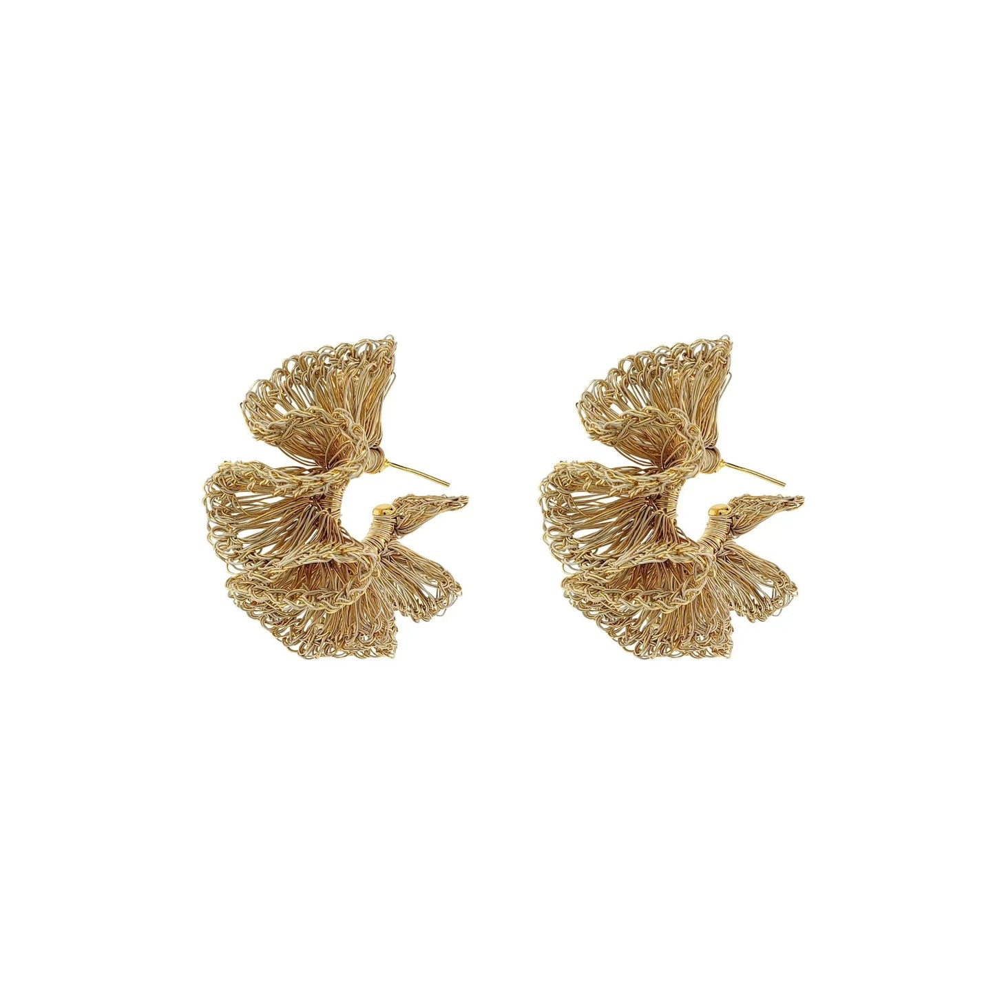 Rio Wired Crochet Hoops | Vintage Gold Unique Hoop earrings - Munai