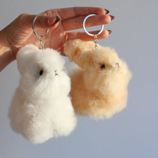 Small Bunny keychains - 100% Alpaca fur bag charms - Munai