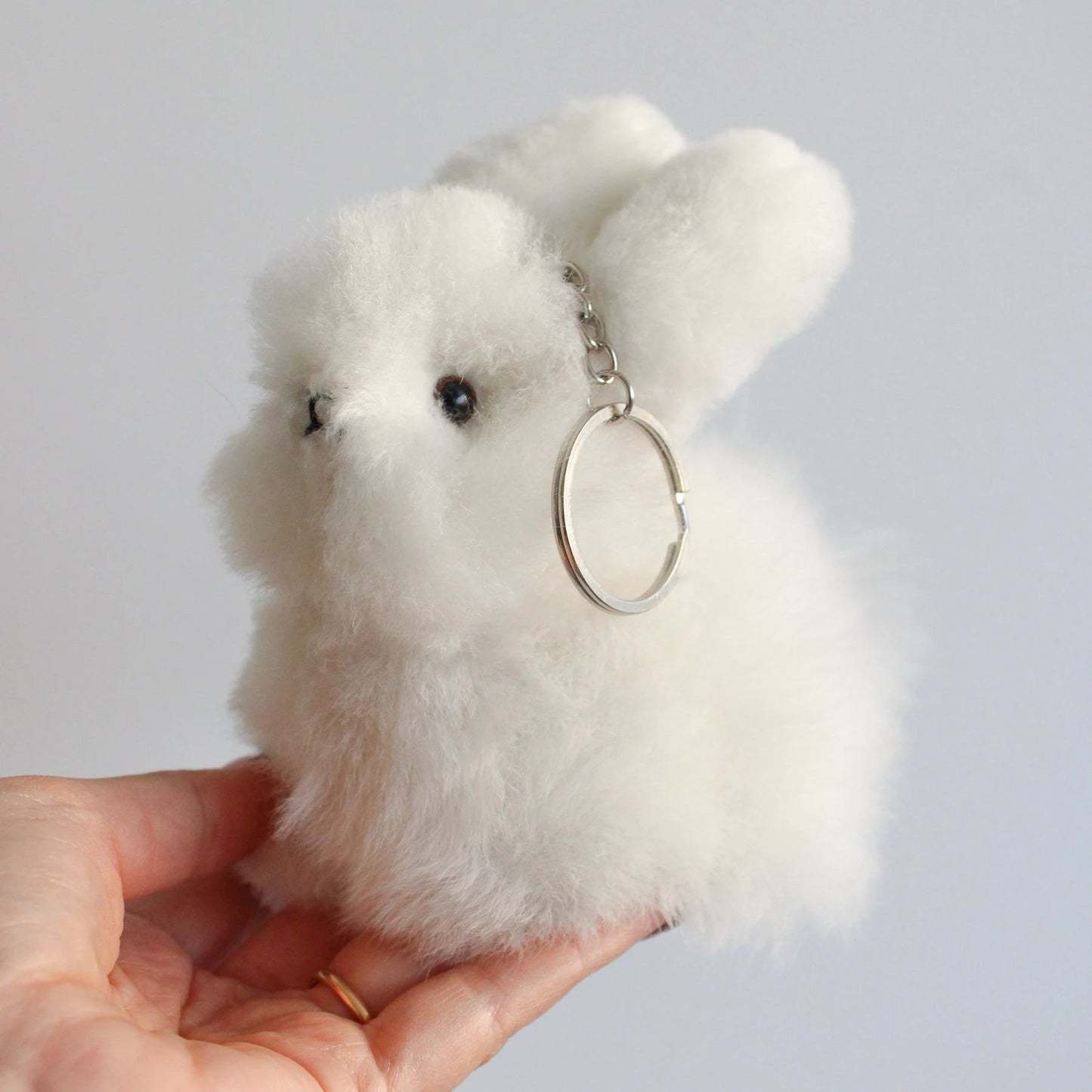 Small Bunny keychains - 100% Alpaca fur bag charms - Munai