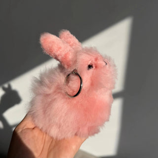 Small Bunny keychains - 100% Alpaca fur bag charms - Munai