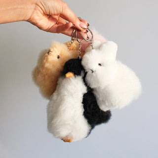 Small Bunny keychains - 100% Alpaca fur bag charms - Munai