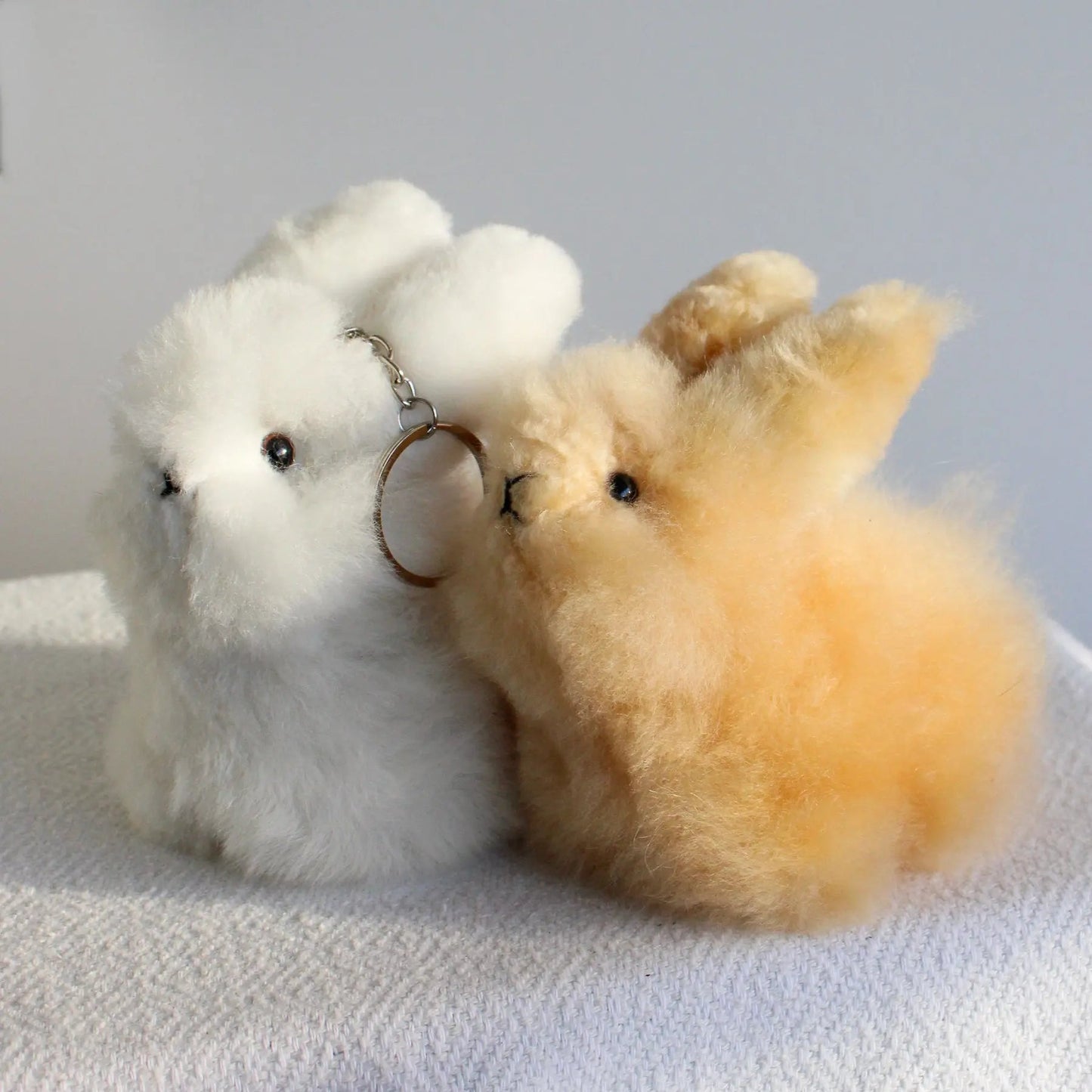 Small Bunny keychains - 100% Alpaca fur bag charms - Munai