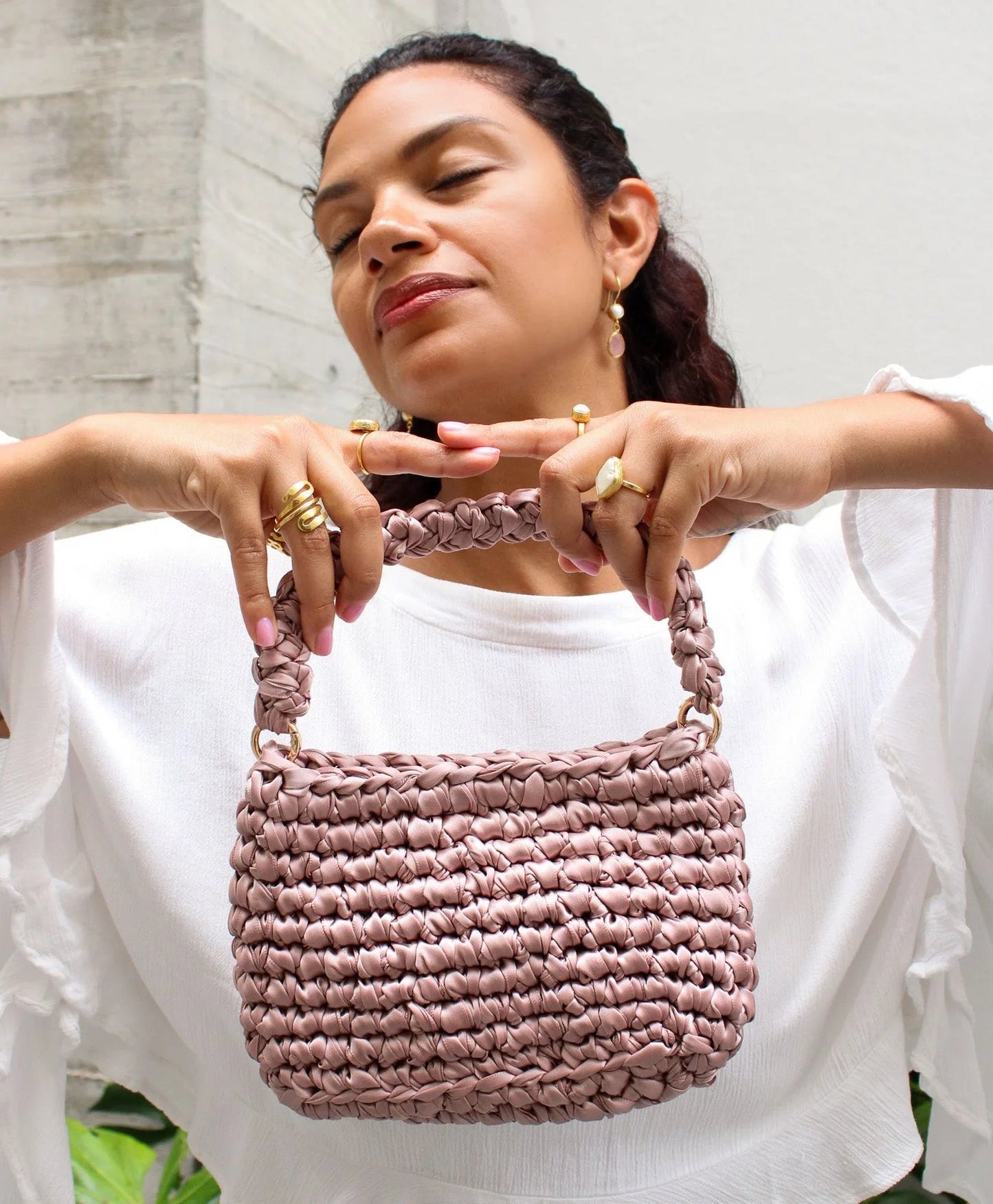Stella Crochet Evening Bag - Crossbody Handmade bag - Munai