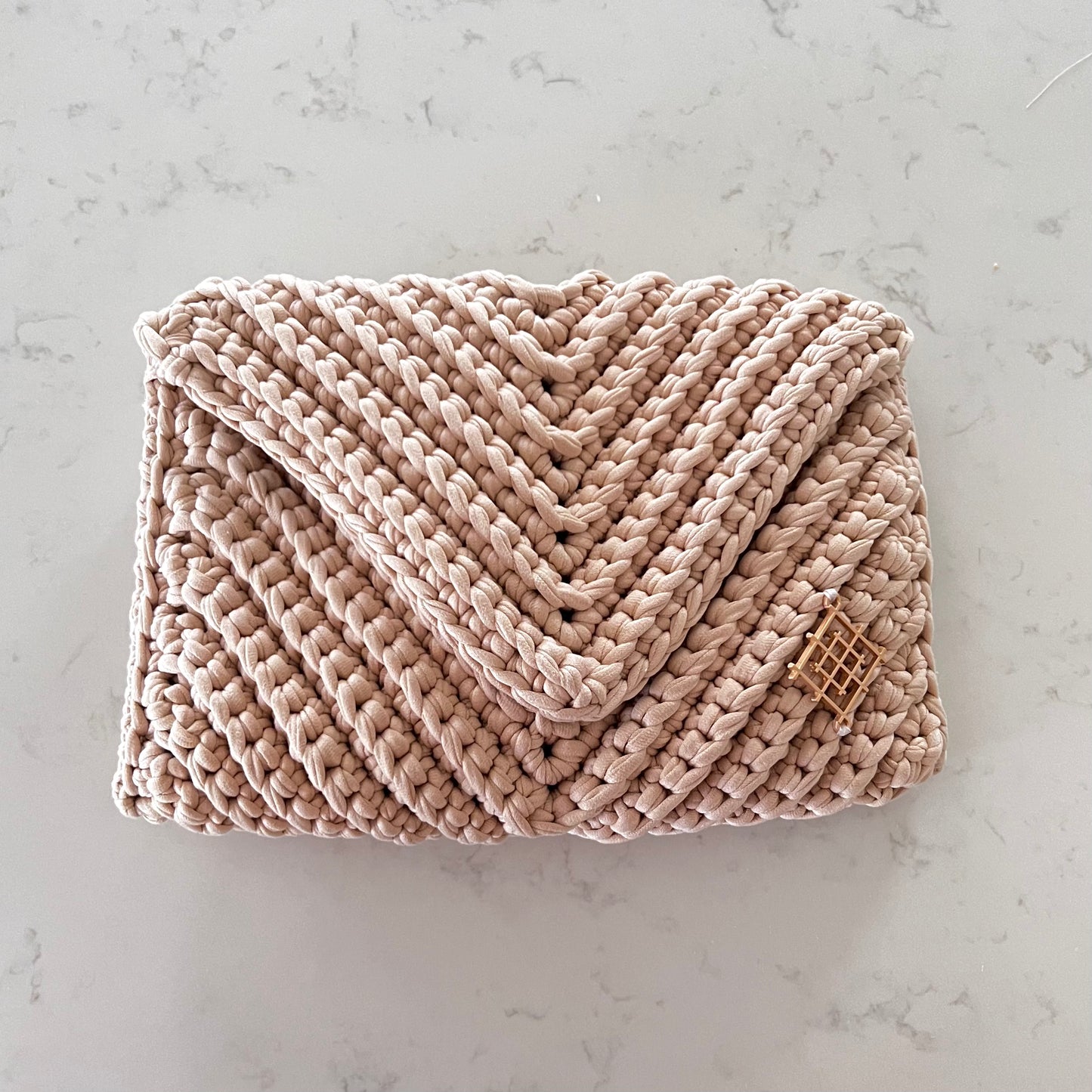 Small Crochet Envelope Crossbody handmade Bag. Envelope Crochet evening clutch 