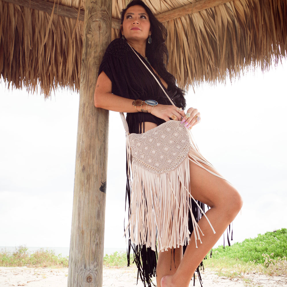 
                      
                        Boho macrame bag with fringes. Spacious handmade Travel bag perfect for festivals
                      
                    
