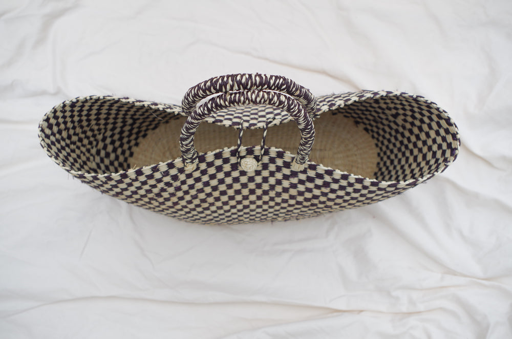 Checkered Basket Bag
